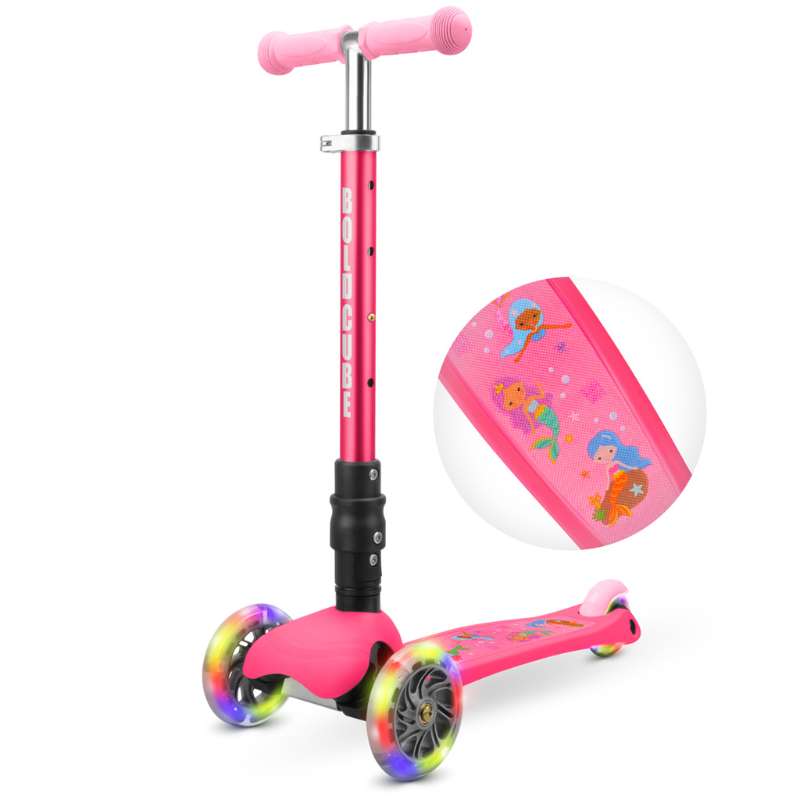 BOLDCUBE Kids Mermaid Teeny Fold 3 Wheel Scooter 2-8 years