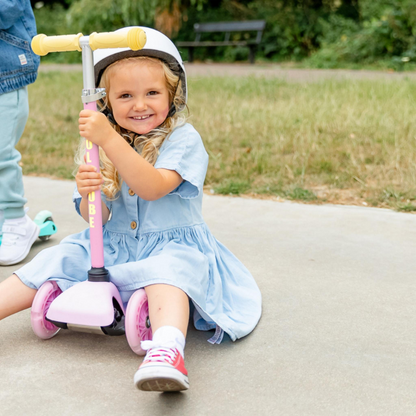 BOLDCUBE Kids Pink & Yellow Teeny 3 Wheel Scooter 2-5 years