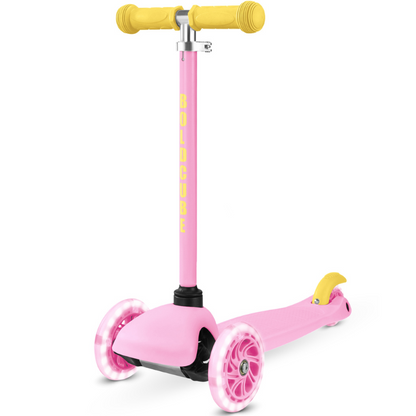 BOLDCUBE Kids Pink & Yellow Teeny 3 Wheel Scooter 2-5 years