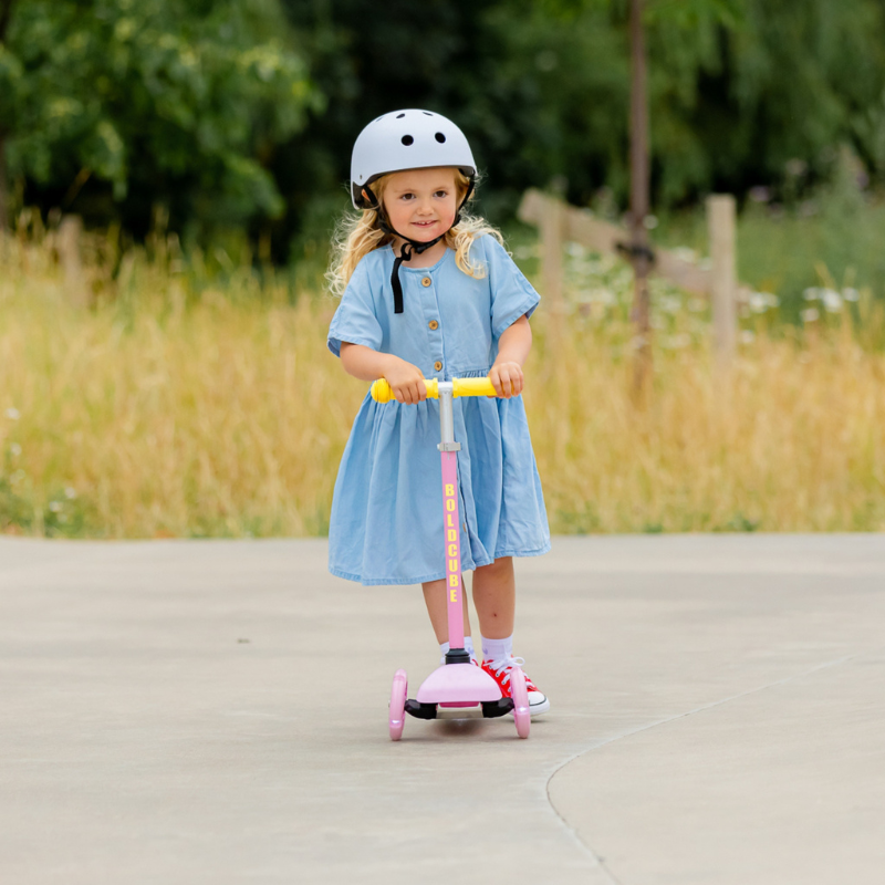 BOLDCUBE Kids Pink & Yellow Teeny 3 Wheel Scooter 2-5 years