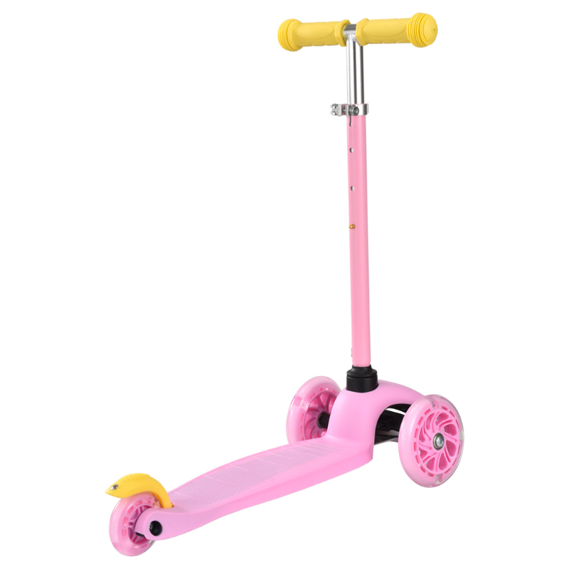 BOLDCUBE Kids Pink & Yellow Teeny 3 Wheel Scooter 2-5 years