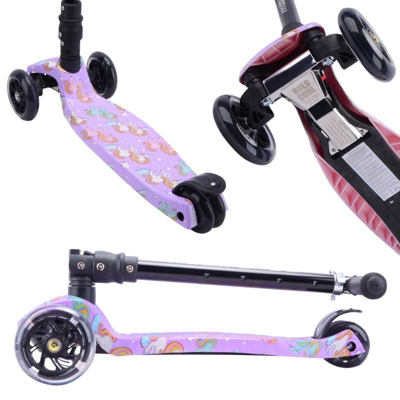 BOLDCUBE Kids Unicorn Land Big 3 Wheel Scooter 5+ years