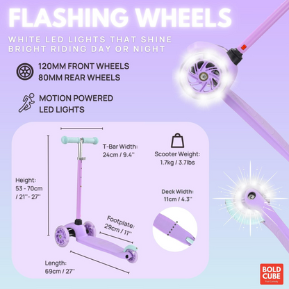 BOLDCUBE Kids Lilac Teeny 3 Wheel Scooter 2-5 years