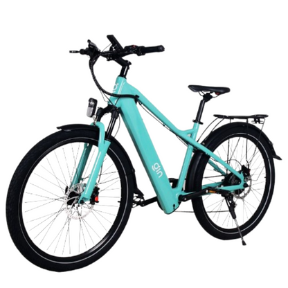 GIN X 250W: Electric Hybrid Bike Crossbar Turquoise GREEN DEAL