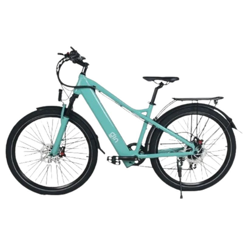 GIN X 250W: Electric Hybrid Bike Crossbar Turquoise GREEN DEAL