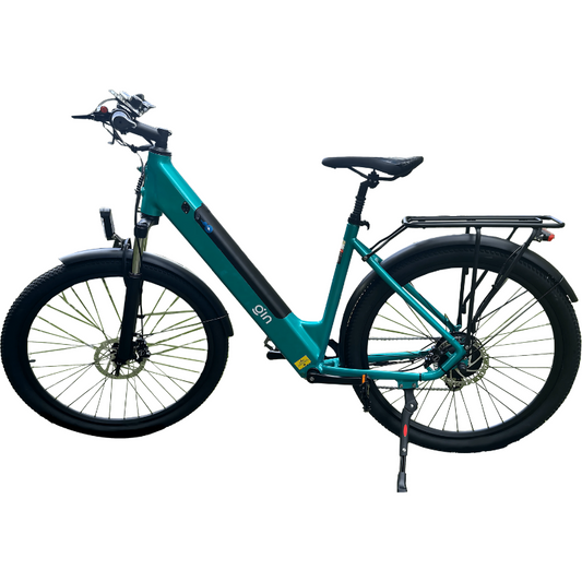 GIN X 500W: Electric Hybrid Bike Step Through Turquoise