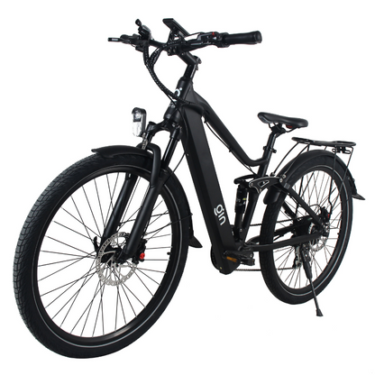 GIN X 250W: Electric Hybrid Bike Crossbar Black- Full Suspension