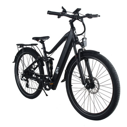 GIN X 250W: Electric Hybrid Bike Crossbar Black- Full Suspension