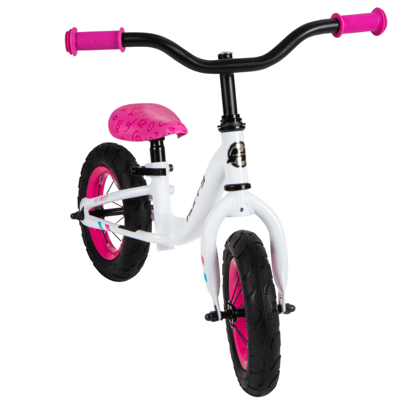Girls’ 10-Inch Gloss White Balance Bike | Kids’ First Bike Ages 3–5