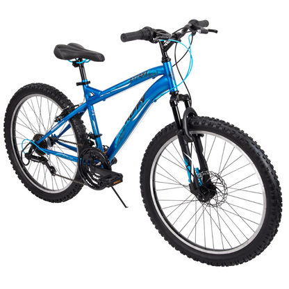 HUFFY Extent Kids Mountain Bike 24" Wheel, 8-11 Years, 18 Speed - Cobalt Blue