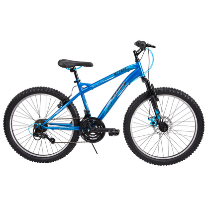 HUFFY Extent Kids Mountain Bike 24" Wheel, 8-11 Years, 18 Speed - Cobalt Blue