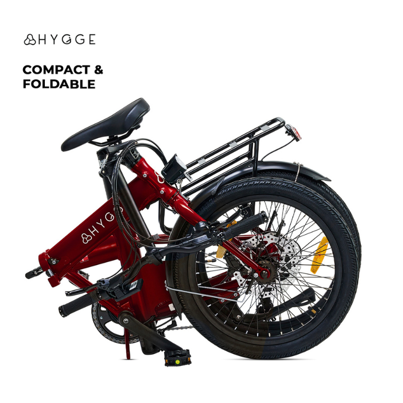 HYGEE Virum Lightweight Foldable Sangria Red Electric Bike