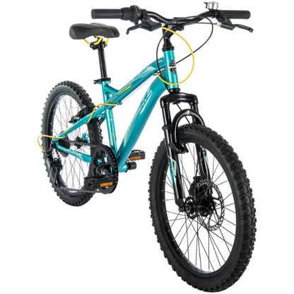 HUFFY Extent Kids Mountain Bike 20" Wheel, 6-9 Years, 6 Speed - Aqua Blue