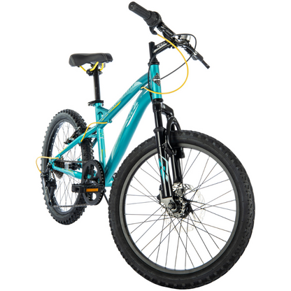 HUFFY Extent Kids Mountain Bike 20" Wheel, 6-9 Years, 6 Speed - Aqua Blue