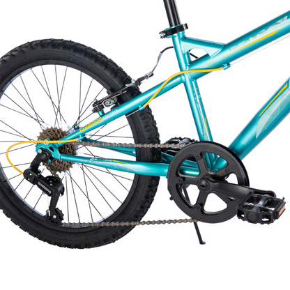 HUFFY Extent Kids Mountain Bike 20" Wheel, 6-9 Years, 6 Speed - Aqua Blue