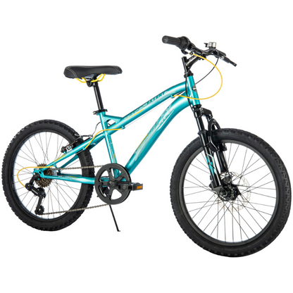 HUFFY Extent Kids Mountain Bike 20" Wheel, 6-9 Years, 6 Speed - Aqua Blue