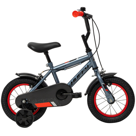 Huffy Pro Thunder 12" Grey Bike with Stabilisers 3-5 yrs| Kids Beginner Bike