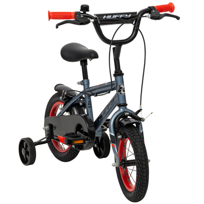 Huffy Pro Thunder 12" Grey Bike with Stabilisers 3-5 yrs| Kids Beginner Bike