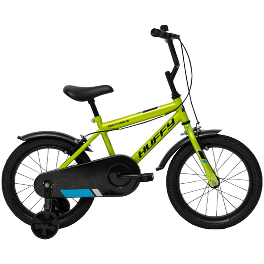 Huffy Pro Thunder 16" Green Kids Bike | 4-6 yrs | Beginner Bike with Removable Stabilisers