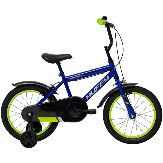 Huffy Pro Thunder 16" Kids Bike Blue | 4-6yrs | Removable Stabilisers & Adjustable Seat