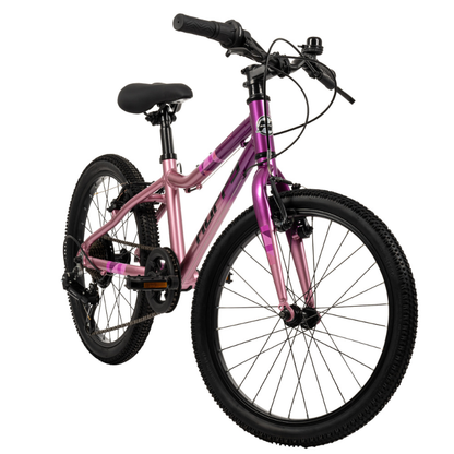 Lightweight 20-Inch Girls’ 7-Speed Bike | Neon Pink & Grey