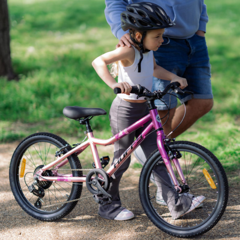 Lightweight 20-Inch Girls’ 7-Speed Bike | Neon Pink & Grey