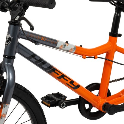 Lightweight 20-Inch Kids’ Single Speed Bike | Tangerine & Grey