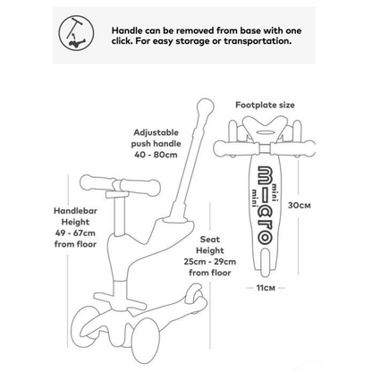 MICRO-Mini 3 in 1 Pink Scooter 12 months-5 years