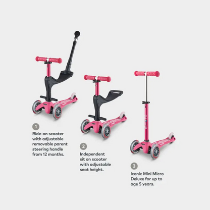 MICRO-Mini 3 in 1 Pink Scooter 12 months-5 years