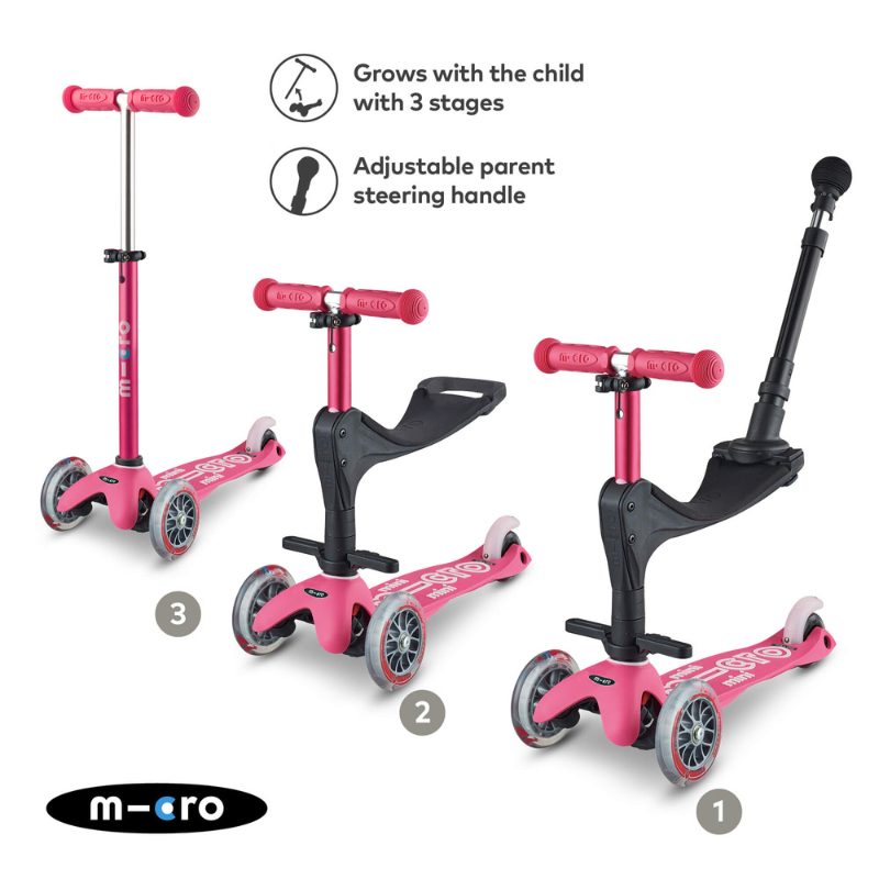 MICRO-Mini 3 in 1 Pink Scooter 12 months-5 years