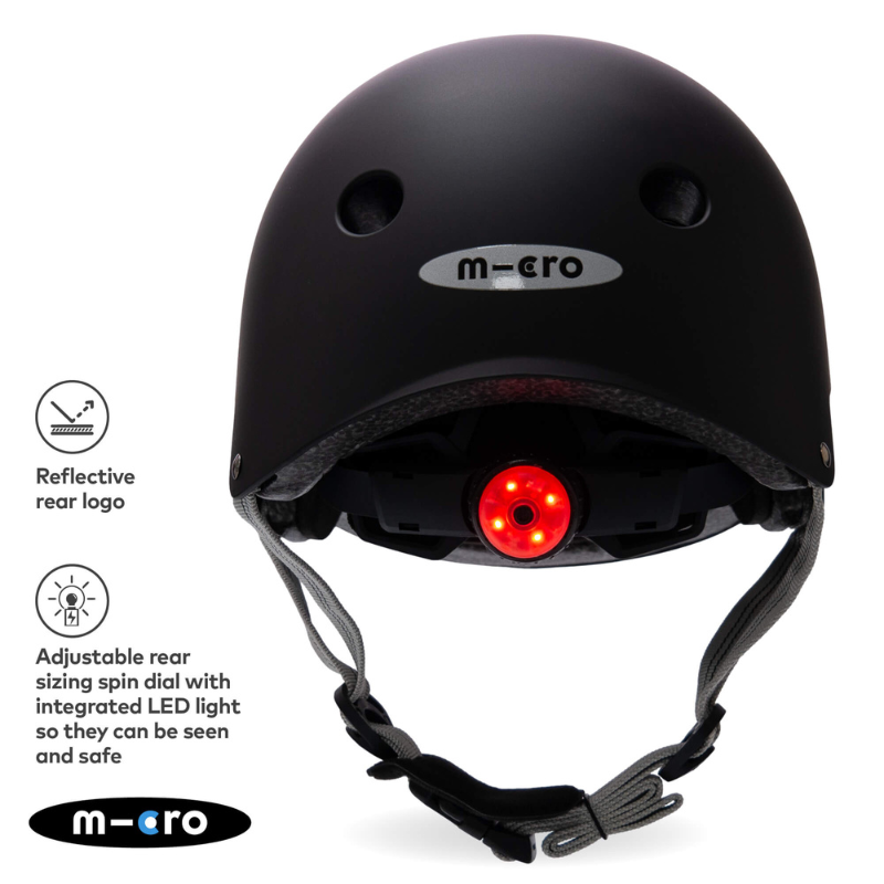 MICRO Deluxe Black Kids Helmet