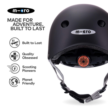 MICRO Deluxe Black Kids Helmet