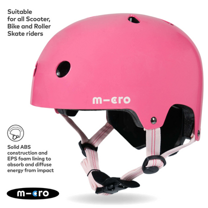 MICRO Deluxe Pink Glossy Kids Helmet