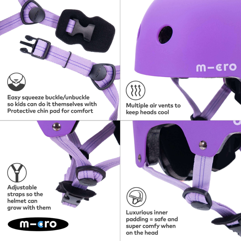 MICRO Deluxe Purple Kids Helmet