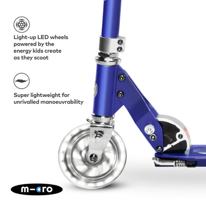 MICRO Sprite Classic LED Wheels Blue Scooter 5-12 years