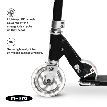 MICRO Sprite Classic LED Wheels Black Scooter 5-12 years