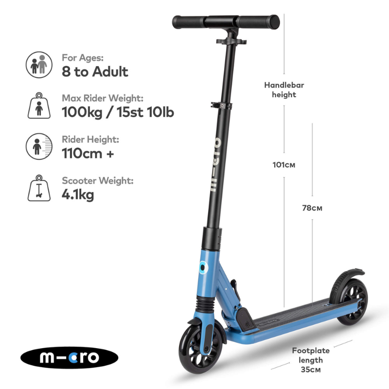 MICRO Sprite Suspension Blue Scooter 8 years-Adult