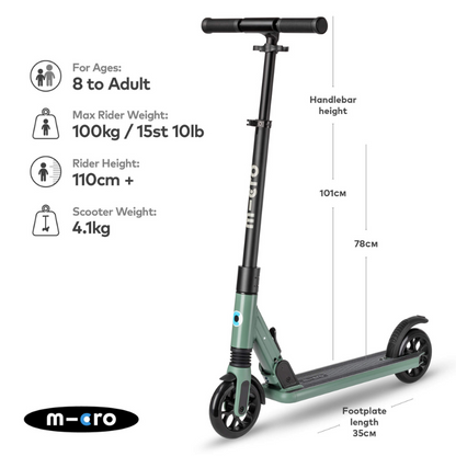 MICRO Sprite Suspension Green Scooter 8 years-Adult