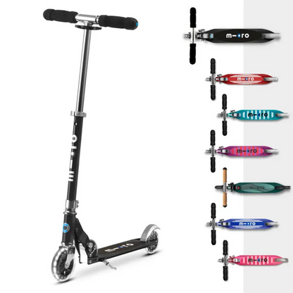 MICRO Sprite Classic LED Wheels Black Scooter 5-12 years