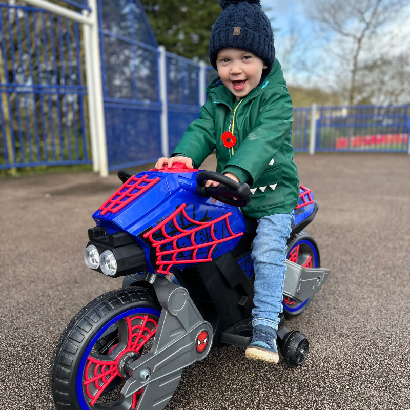 HUFFY Marvel Spider-Man 6V Motorbike By Huffy 3-7 yrs