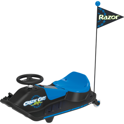 RAZOR Crazy Cart 12 Volt Electric Drift Cart Blue/Black 6-8+ years