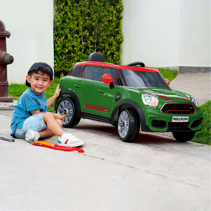 ROLLPLAY Mini Countryman 12 Volt Premium Car with Remote Control – Green 3-6 Years