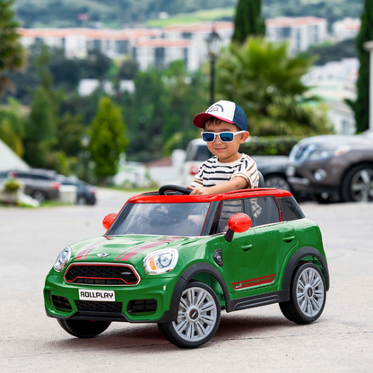 ROLLPLAY Mini Countryman 12 Volt Premium Car with Remote Control – Green 3-6 Years