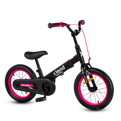 SMARTRIKE Xtend 3 Stage Balance 12" & 14" Bicycle - Pink/Black 3-7 Years