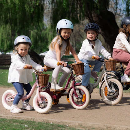 Vintage 14' Bike for Kids 4-6 yrs with basket & stabilisers Pink