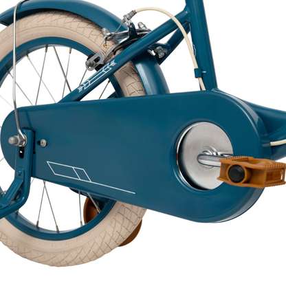 Vintage 16-inch Kids Bike 4-6 years Blue with basket & stabilisers