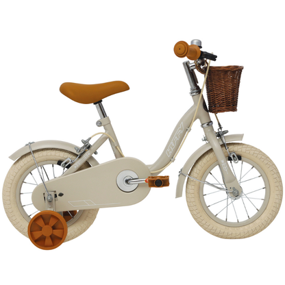 Vintage 12' Bike with stabilisers for Kids 3-5 years in Matte Grey