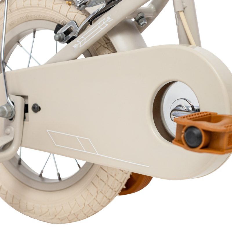 Vintage 12' Bike with stabilisers for Kids 3-5 years in Matte Grey