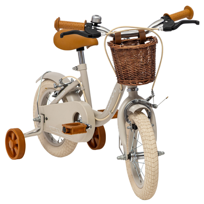 Vintage 12' Bike with stabilisers for Kids 3-5 years in Matte Grey